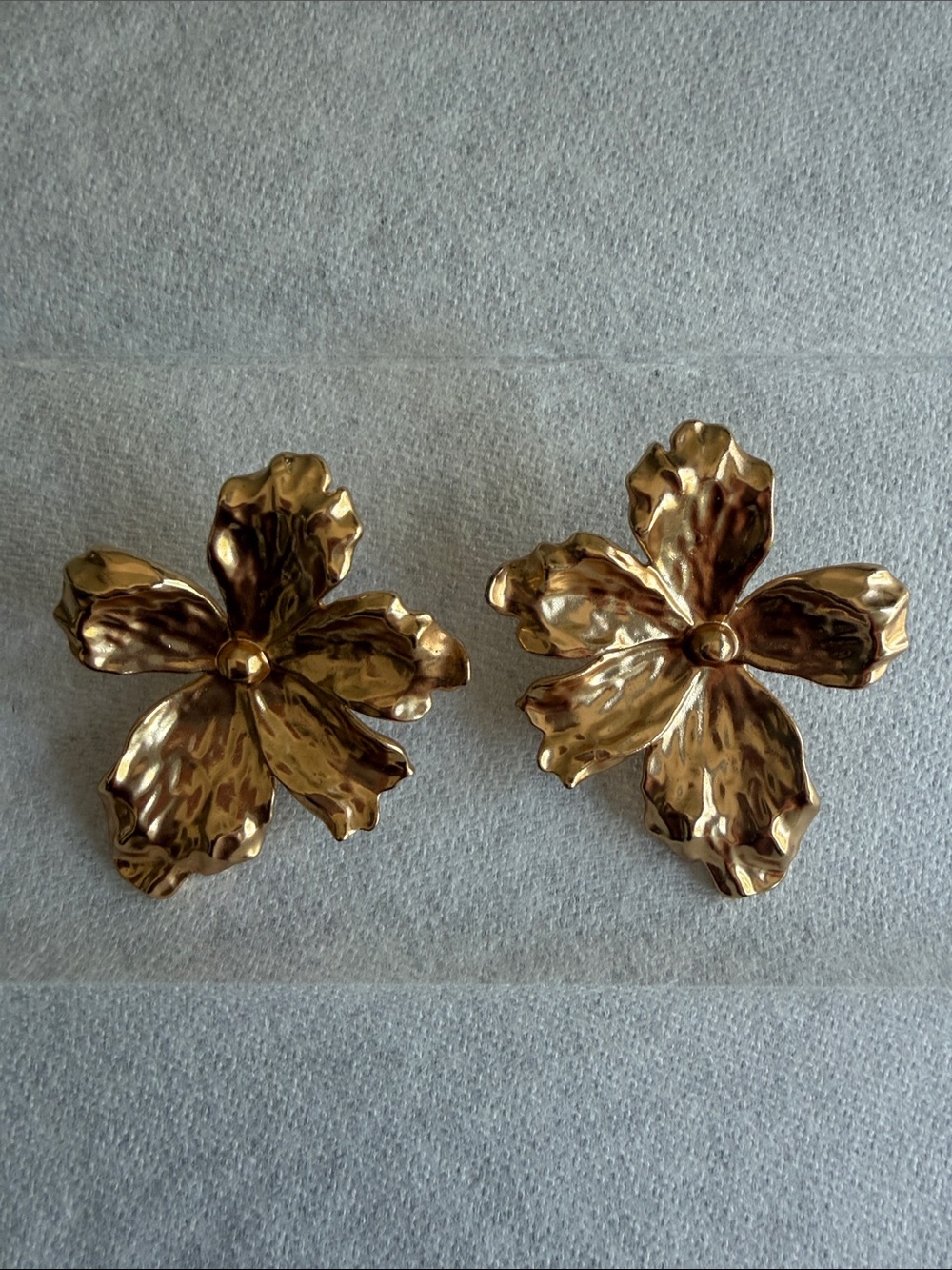 Zara Gold Floral Petal Earrings